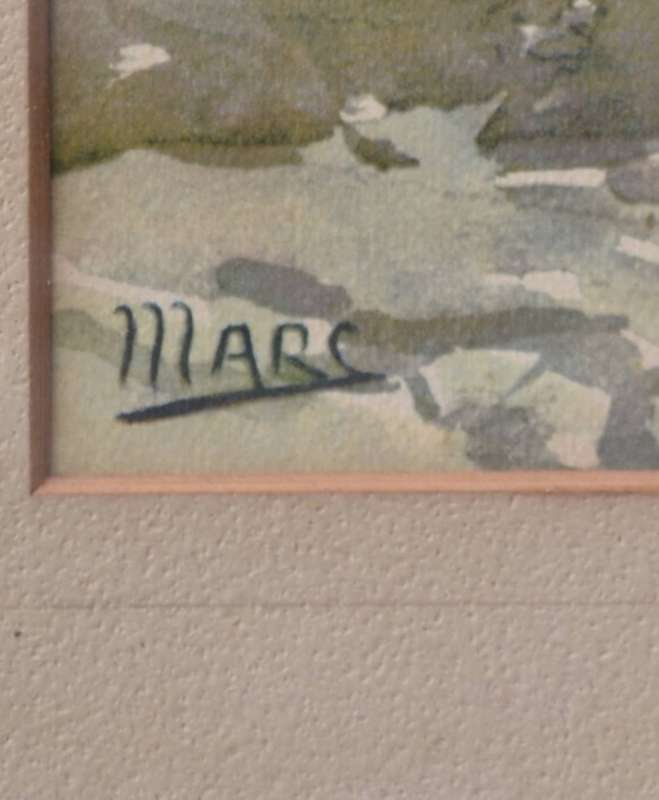 Nicolas Markovitch Watercolour / Lithograph Framed behind Glass