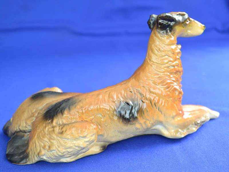 Vintage Art Deco Chalkware / Plaster Borzoi Dogs c1930,s