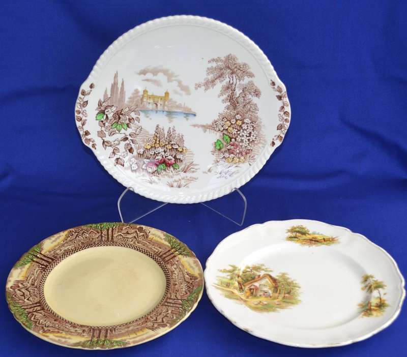 Vintage Art Deco Cake Plates - Various Makers - 3 Pieces