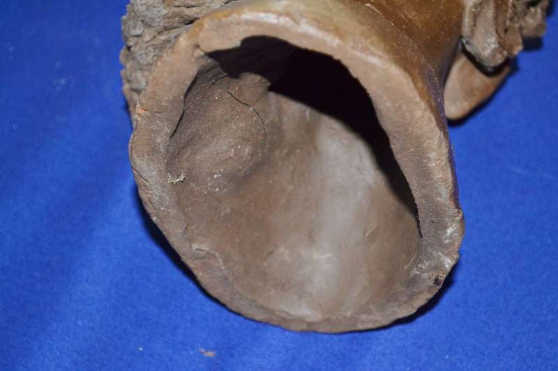 Vintage Sculpted Clay Bust - African Man - Signed