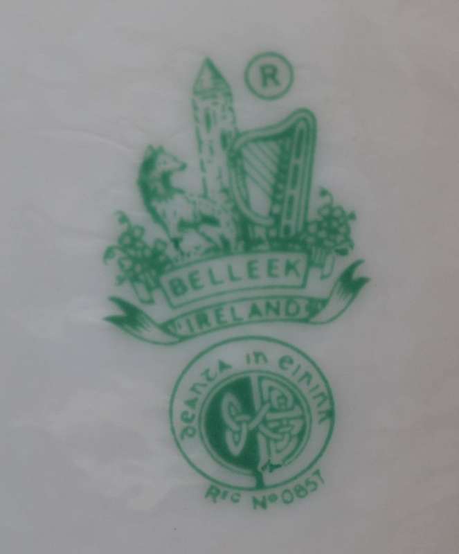 Vintage Belleek Diamond Pattern Rose Bowl Vase