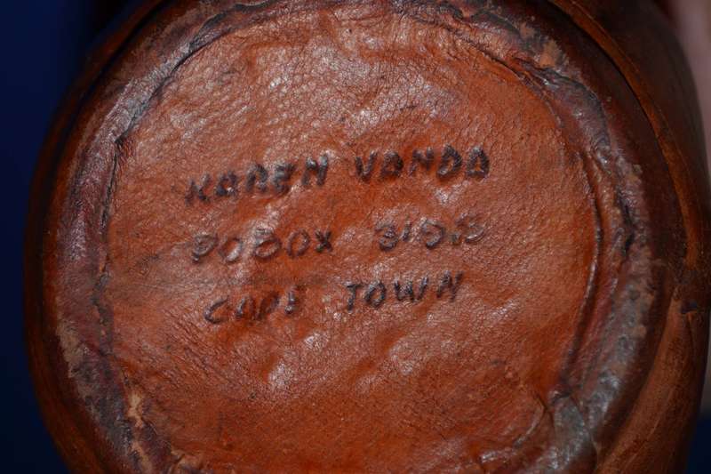 True Vintage Leather wrapped Glass Bottle