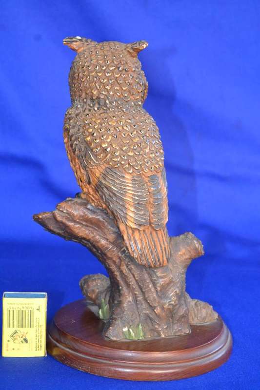 Beautifully Detailed Owl Model on Wooden Base