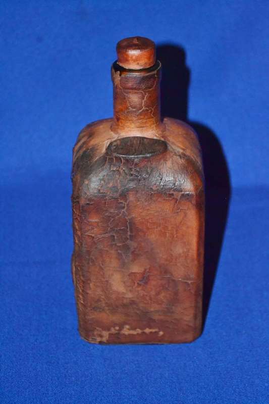True Vintage Leather wrapped Glass Bottle