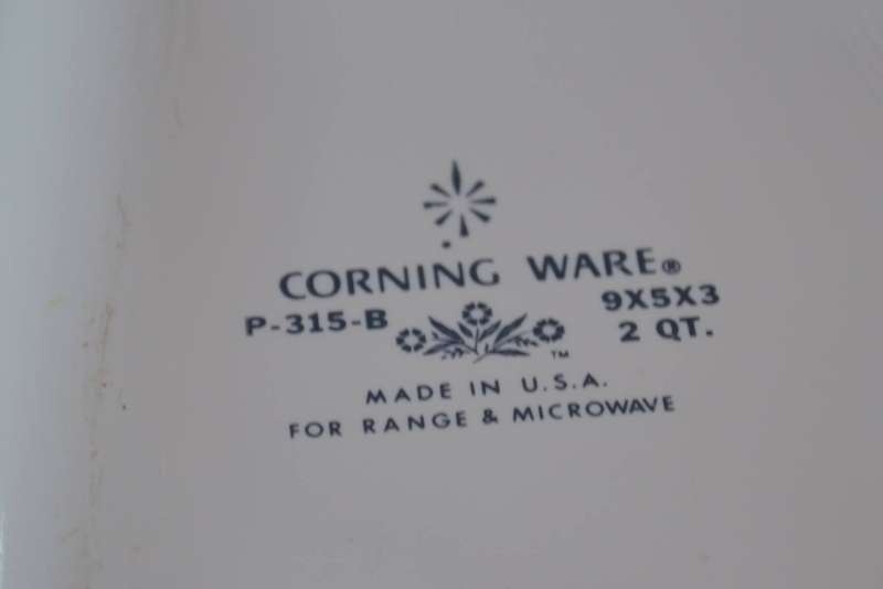 Vintage Corning Ware Cornflower Blue Roasting / Lasagne Dish and Loaf Pan