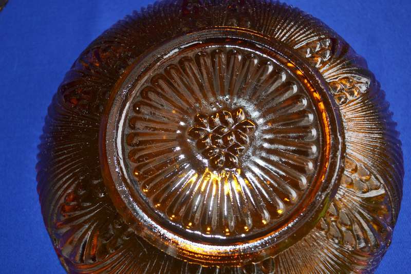 Vintage Luminarc France  Amber Glass 7 Piece Dessert Set