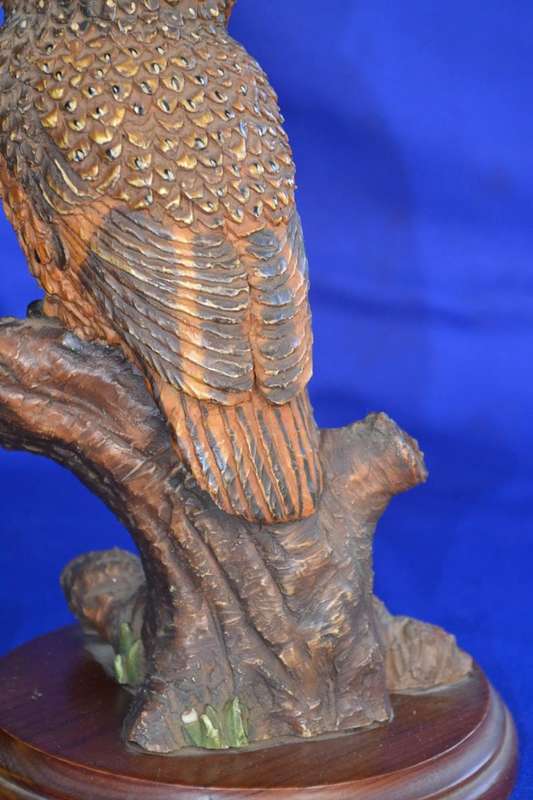Beautifully Detailed Owl Model on Wooden Base