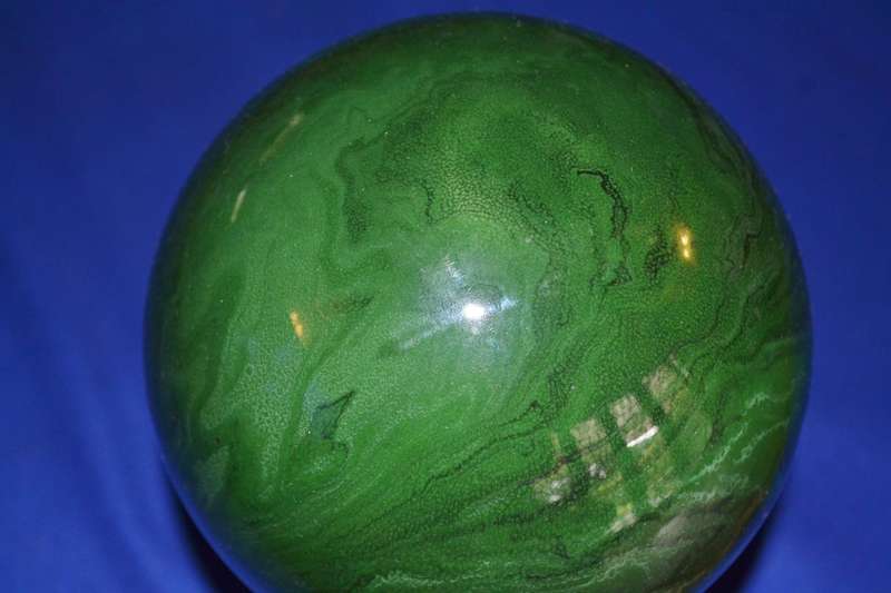 Vintage Green Sphere / Orb on stand