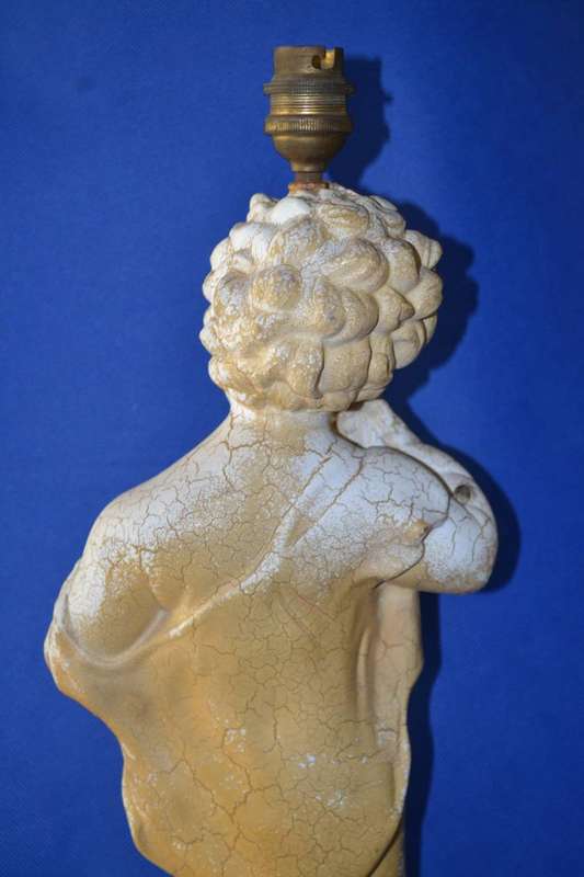 Vintage Alabaster Resin  Cherub Table Lamp  Italy