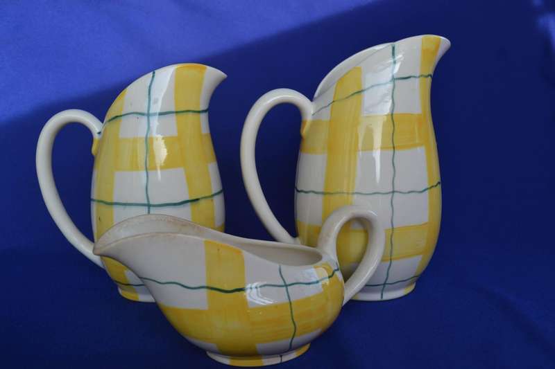 J&G Meakin Habitant Pottery Jugs and Gravy Boat c1950's