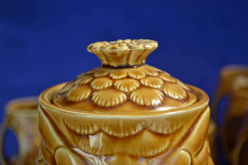 Retro "Owl" Design Coffee Set 15 Pieces - Japan c1970's