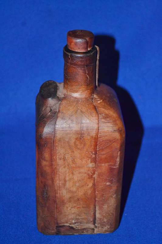 True Vintage Leather wrapped Glass Bottle