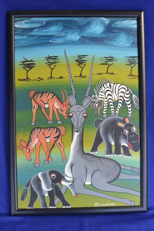 Tingatinga Painting - Original  Signed Sungura
