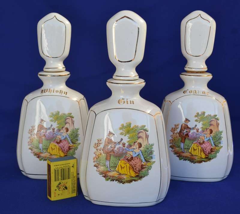 Valarte Pottery Portugal - Set of three Ceramic decanters c1970,s