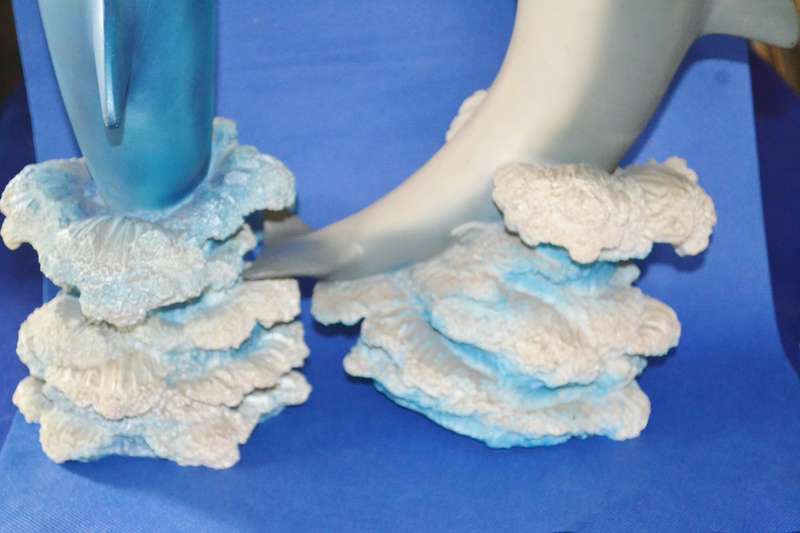 Pair of Large Bottle Nose Dolphins Plus Miniature
