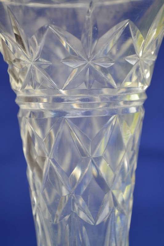 Vintage Cut Crystal Trumpet Vase