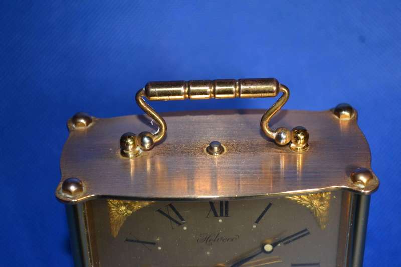 Helweco Vintage Swiss Made Brass Carriage Clock