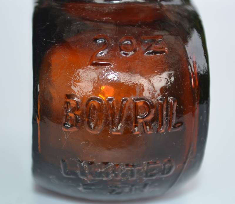 Vintage 2 oz Bovril Limited Collectable Amber Glass Jar