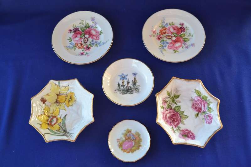 Assorted English Porcelain Trinket Dishes - Various Makers - 6 Pieces