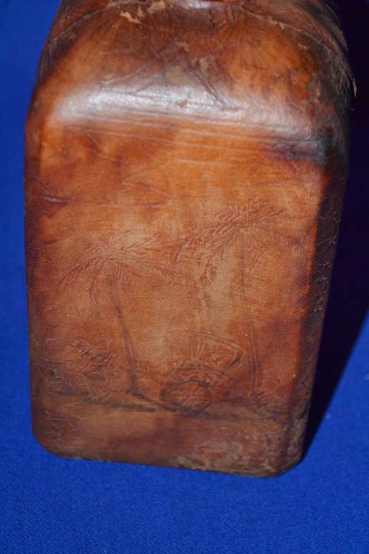 True Vintage Leather wrapped Glass Bottle