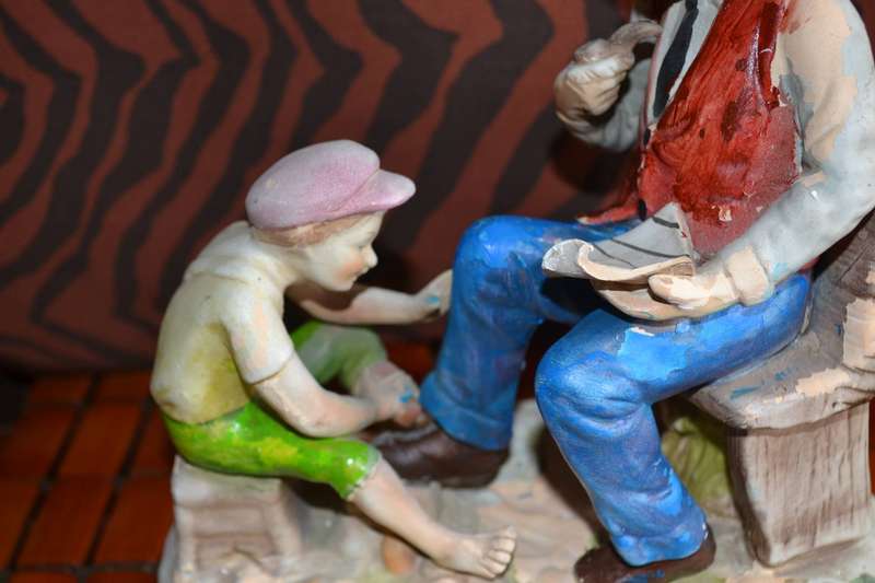Vintage Bisque Porcelain Group