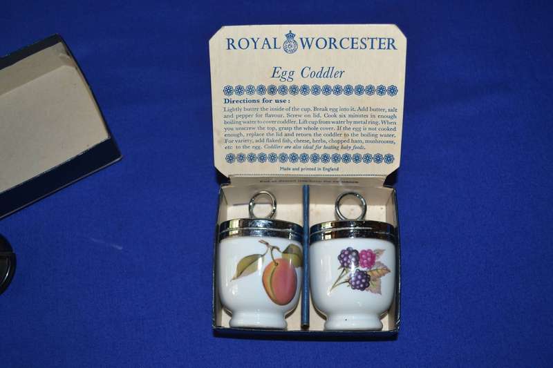 Royal Worcester 2 x Vintage Egg Coddlers in Original Box