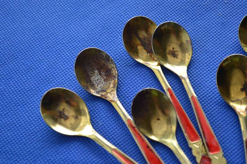 Collection of 35 Small Gold toned Spoons
