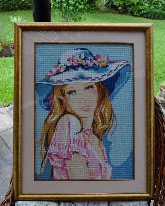 Vintage Tapestry Framed behind Glass