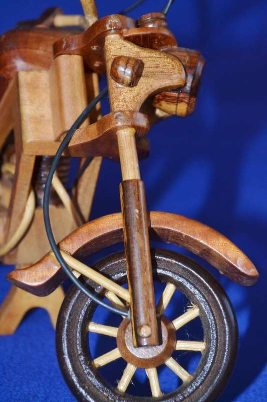 Wooden Model of a Vintage Classic Harley Davidson