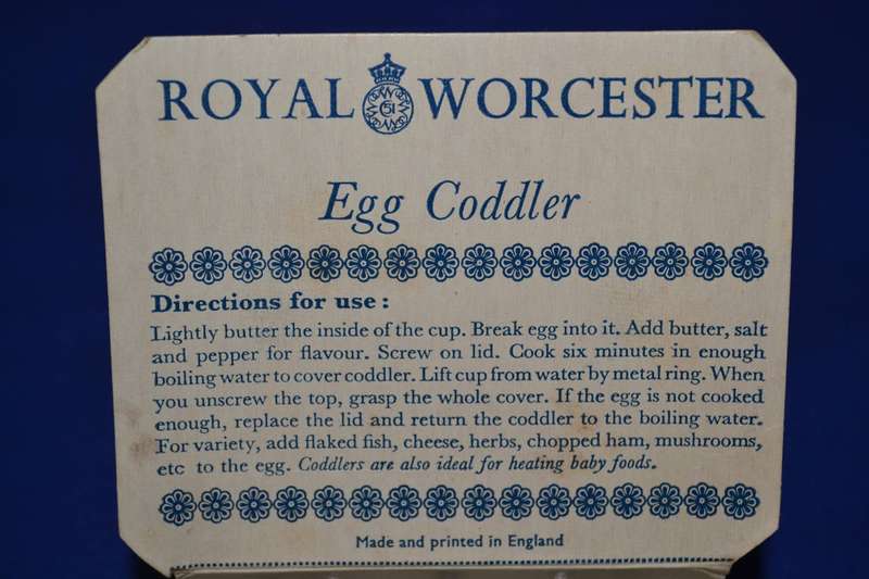 Royal Worcester 2 x Vintage Egg Coddlers in Original Box