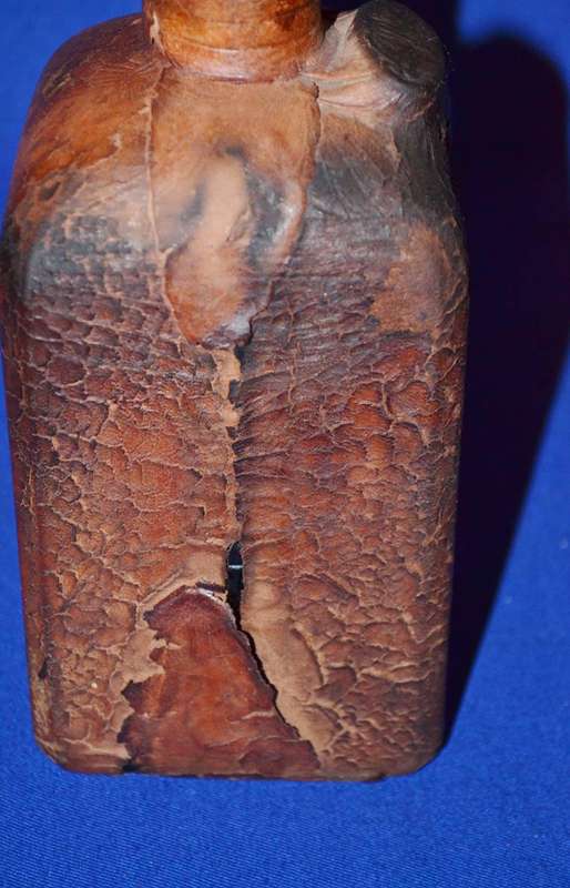 True Vintage Leather wrapped Glass Bottle