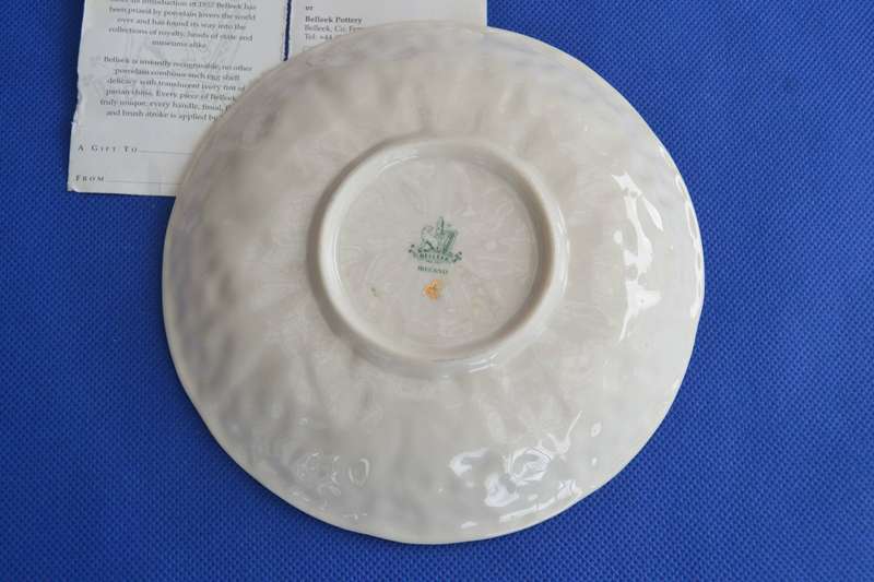 Belleek Ireland- Small White Embossed Pattern Plate