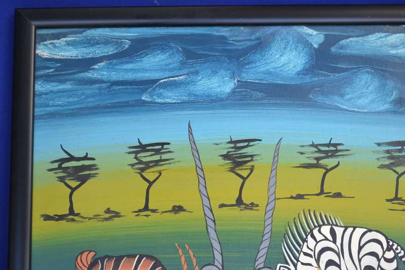 Tingatinga Painting - Original  Signed Sungura
