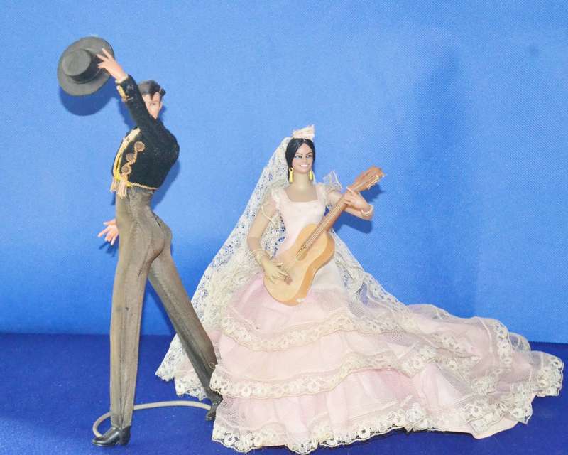 Pair of Vintage Marin Chichana Flamenco Dancer Dolls c1970's