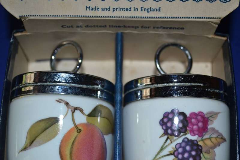 Royal Worcester 2 x Vintage Egg Coddlers in Original Box