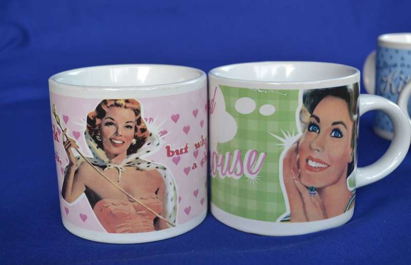 Set of Four 1950's Vintage Style Coffee Mugs