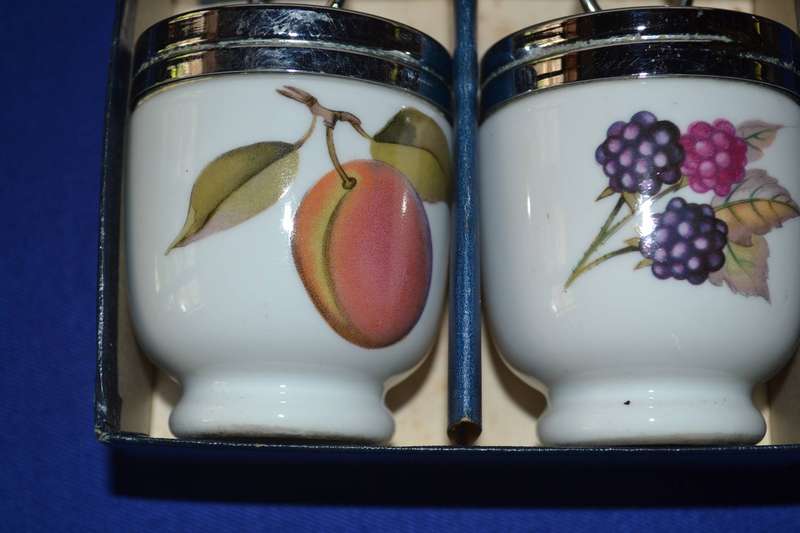 Royal Worcester 2 x Vintage Egg Coddlers in Original Box