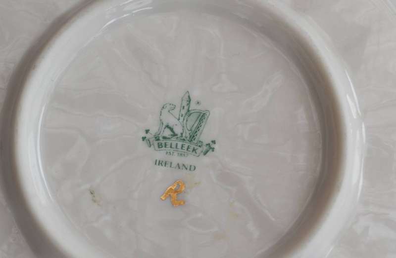 Belleek Ireland- Small White Embossed Pattern Plate