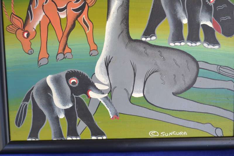 Tingatinga Painting - Original  Signed Sungura
