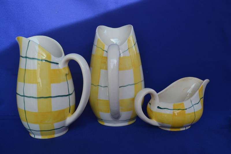 J&G Meakin Habitant Pottery Jugs and Gravy Boat c1950's