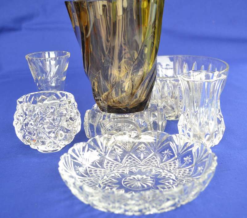 Assorted Vintage Cut Glass items  7 Pieces