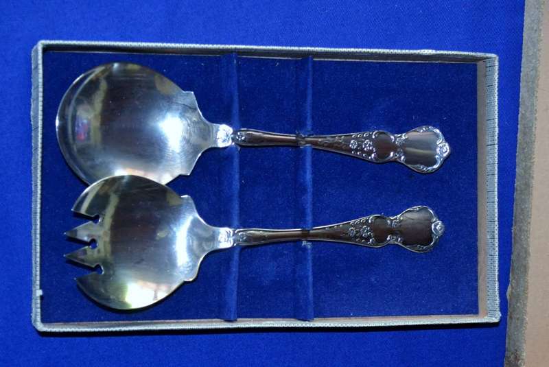 Vintage RODD 2 Piece Silver Plate  Salad Serving Set