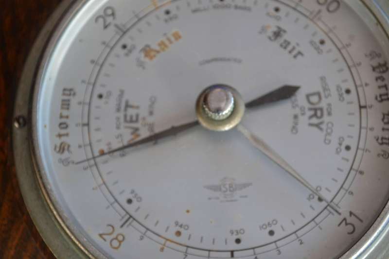 SB Smiths Vintage Barometer' / Thermometer - Wall Mounted