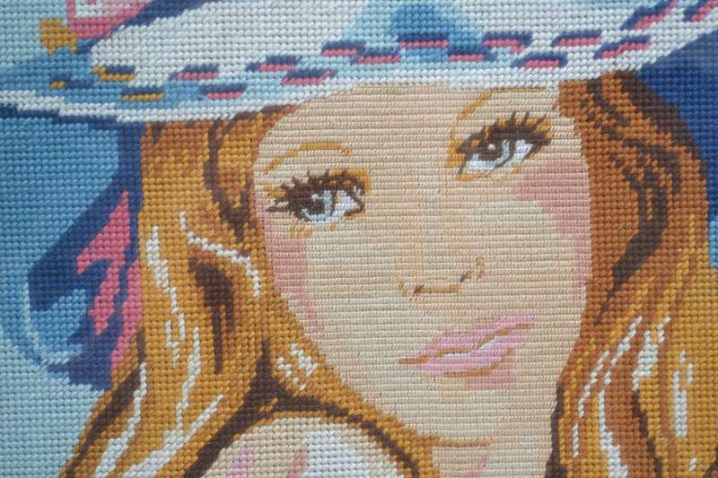 Vintage Tapestry Framed behind Glass