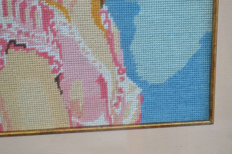 Vintage Tapestry Framed behind Glass