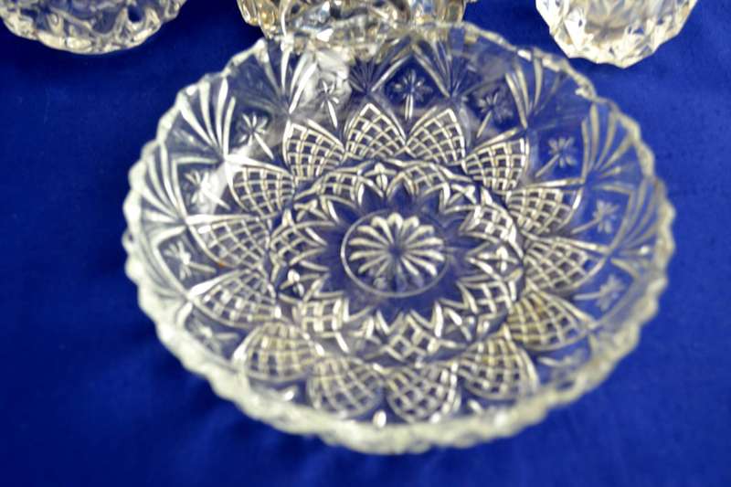 Assorted Vintage Cut Glass items  7 Pieces
