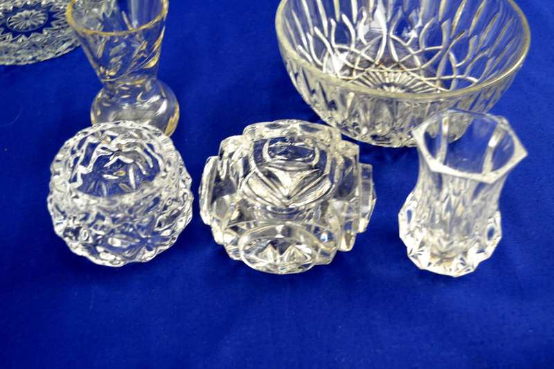 Assorted Vintage Cut Glass items  7 Pieces