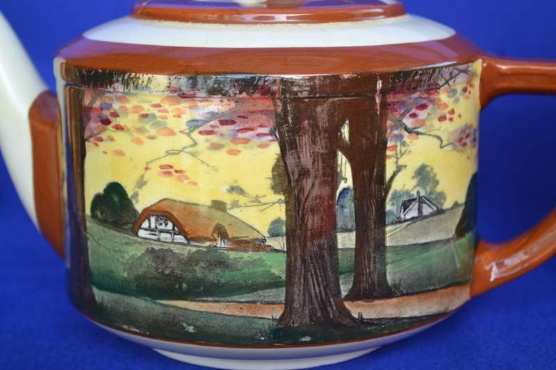 Royal Doulton Antique Tea Pot and Jug Rare Woodland Pattern D4585 c1930,s