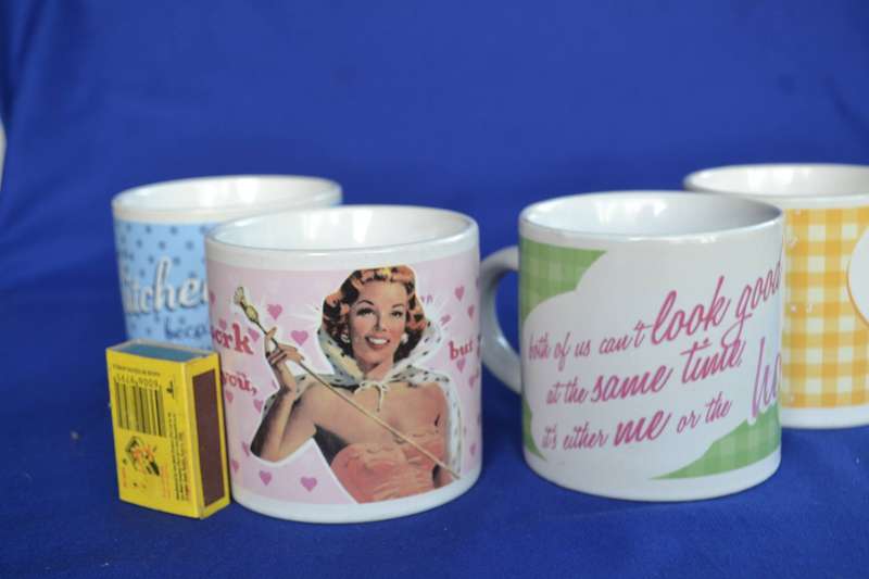 Set of Four 1950's Vintage Style Coffee Mugs