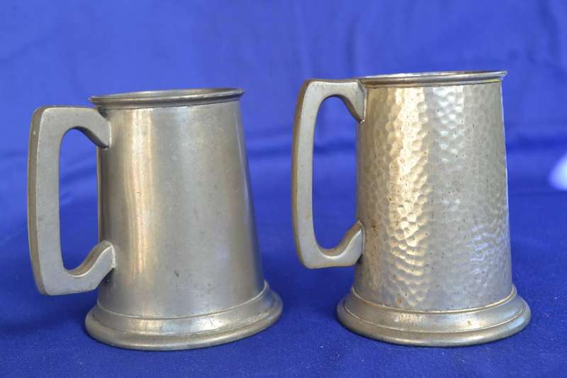 Viners  and Cameo English Pewter Tankards - Vintage
